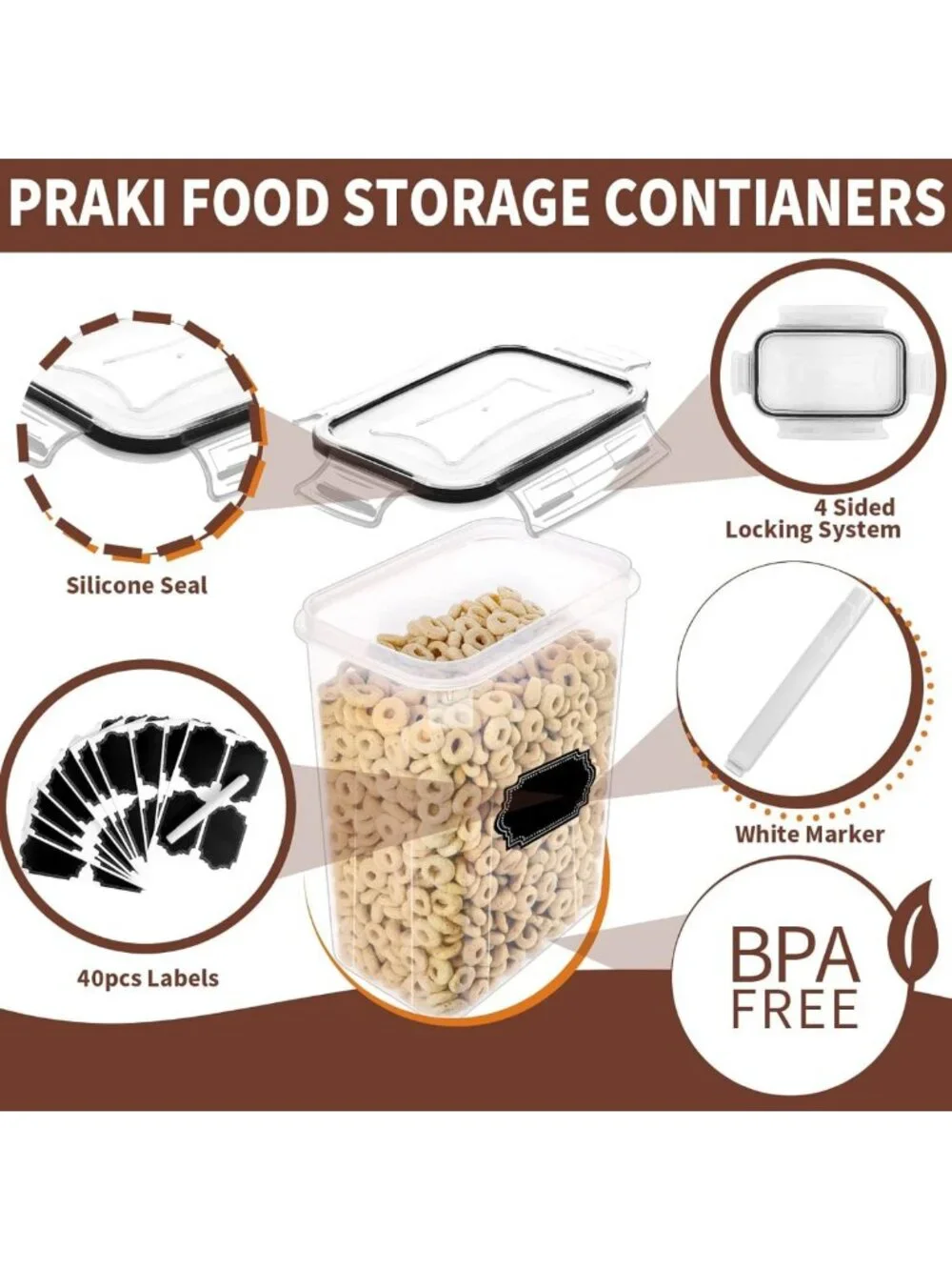 Airtight Food Storage Containers Set - 24 PCS BPA Free Leak-Proof Canisters for